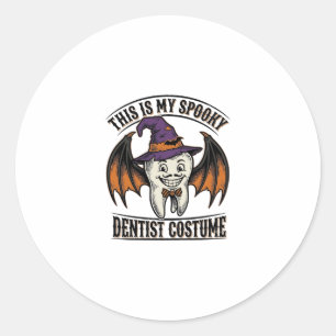 Scary Dentist Costume Halloween Dental Shirt Art_1 Classic Round Sticker