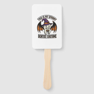Scary Dentist Costume Halloween Dental Shirt Art_1 Hand Fan