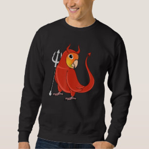 Scary Devil Costume Parrot I Green Cheek Pineapple Sweatshirt
