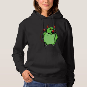 Scary Devil Costume Parrot I Green Indian Ringneck Hoodie