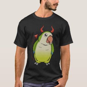 Scary Devil Costume Parrot I Green Monk Parakeet Q T-Shirt