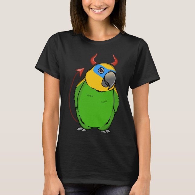 Scary Devil Costume Parrot I Orange winged Amazon T-Shirt (Front)