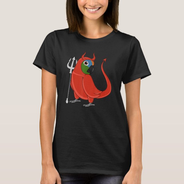 Scary Devil Costume Parrot I Peach-fronted Conure T-Shirt (Front)