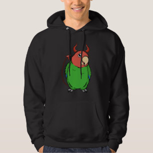 Scary Devil Costume Parrot I Rosy faced Green Love Hoodie