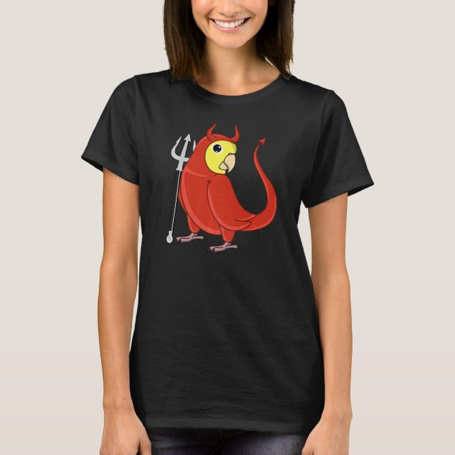 Scary Devil Costume Parrot I Yellow Parrotlet T-Shirt (Front)