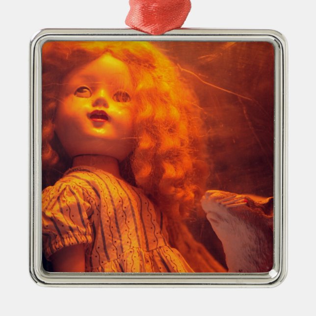 Scary Doll and Rat Metal Tree Decoration (Front)