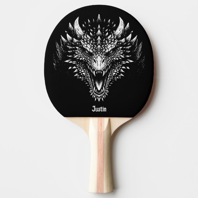 Scary Dragon Personalised  Ping Pong Paddle (Front)