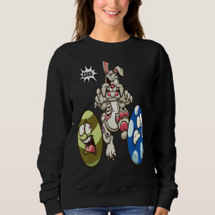 Scary Easter Bunny Costume Adult Zombie Bunny Eggs Sweatshirt