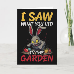 Scary Easter Bunny Creepy Rabbit Horror Gothic Egg Card