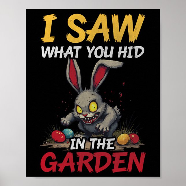 Scary Easter Bunny Creepy Rabbit Horror Gothic Egg Poster (Front)