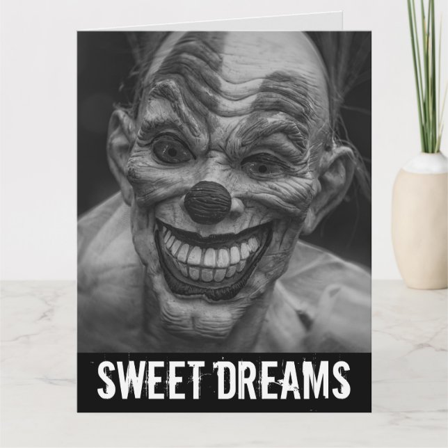 SCARY EVIL CLOWN BIRTHDAY SWEET DREAMS Cards (Front)