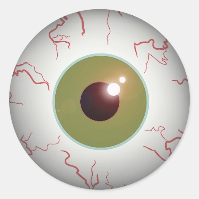 Scary Eyeball Eye Ball Halloween Classic Round Sticker (Front)