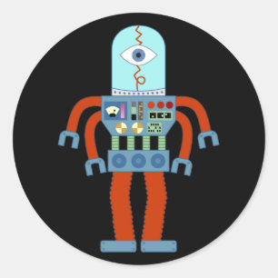 Scary Eyeball Robot Classic Round Sticker