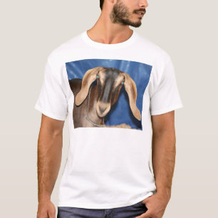 Scary eyed Nubian goat kid head picture T-Shirt