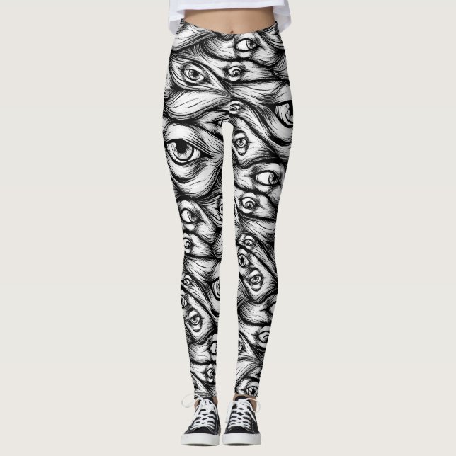 Scary Eyes Halloween Leggings (Front)