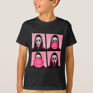 Scary Face Bubble Gum In October We Wear Pink Ghos T-Shirt