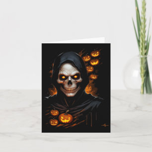 Scary Face Halloween Costume T-shir Card