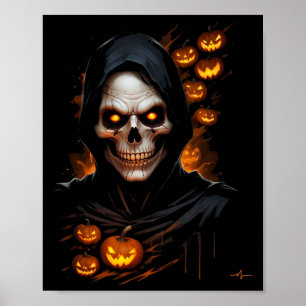Scary Face Halloween Costume T-shir  Poster