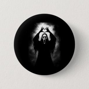 Scary Face Horror Creepy Ghost Heart Hands Hallowe 6 Cm Round Badge