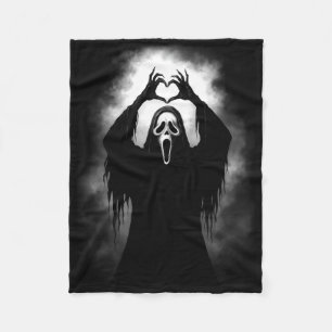 Scary Face Horror Creepy Ghost Heart Hands Hallowe Fleece Blanket