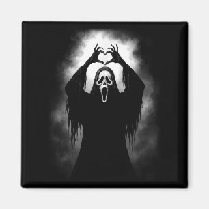 Scary Face Horror Creepy Ghost Heart Hands Hallowe Magnet