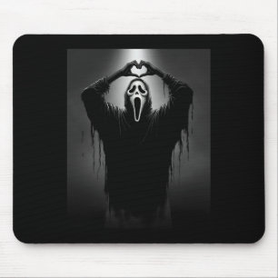 Scary Face Horror Ghost Heart Hands Creepy Hallowe Mouse Pad