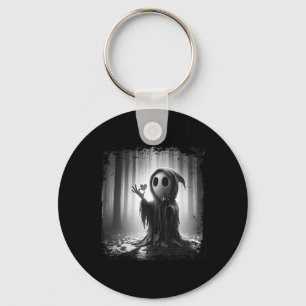 Scary Face Horror Poster Halloween Ghost Heart Sha Key Ring
