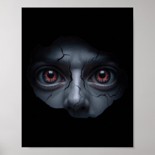 Scary Face Peeking – Funny Stomach Illusion Horror Poster