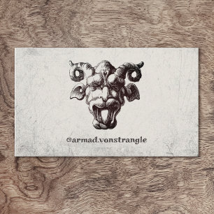Scary Face with horns Business Card