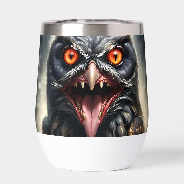 Scary Fanged Vampire Owl, (Back)