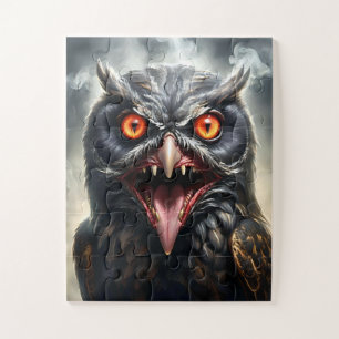 Scary Fanged Vampire Owl, Jigsaw Puzzle