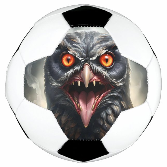 Scary Fanged Vampire Owl, Soccer Ball (Front)