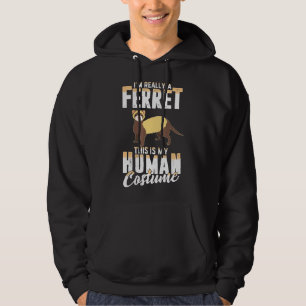 Scary Ferret Human Costume Halloween Women Men Hoodie