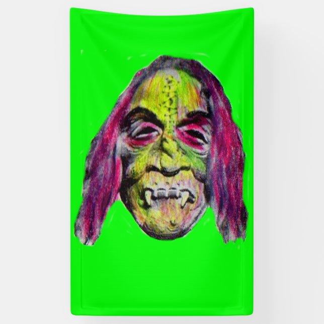 scary fiendish horror monster portrait banner (Vertical)