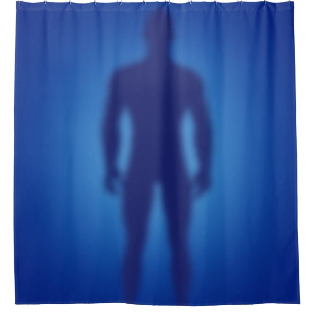 Scary figure silhouette shower curtain (Front)