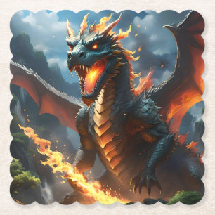 Scary Fire Breathing Dragon, Paper Coaster