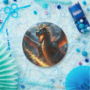 Scary Fire Breathing Dragon, Paper Plate