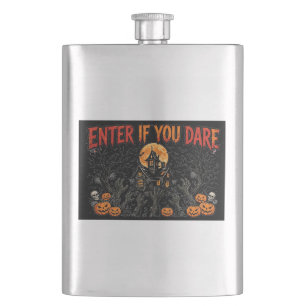 Scary Full Moon Graveyard Halloween Flask
