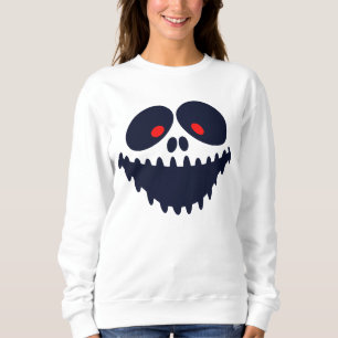 Scary Funny Face Halloween Ghost Sweatshirt