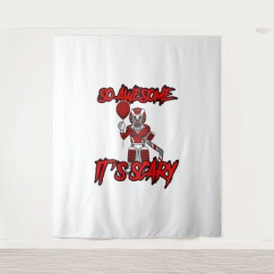 Scary Funny Halloween Clown Hockey Goalie Tapestry