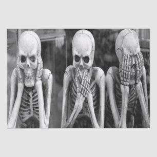 Scary Funny Skeletons Halloween Tissue Paper