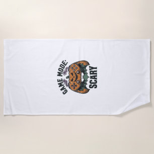 Scary Gamer Shirt Vintage Halloween Controller Art Beach Towel