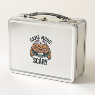 Scary Gamer Shirt Vintage Halloween Controller Art Metal Lunch Box