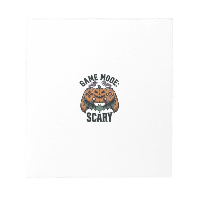 Scary Gamer Shirt Vintage Halloween Controller Art Notepad (Front)