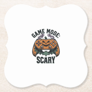Scary Gamer Shirt Vintage Halloween Controller Art Paper Coaster