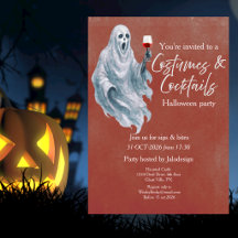 Scary Ghost Costume Cocktail Halloween Party