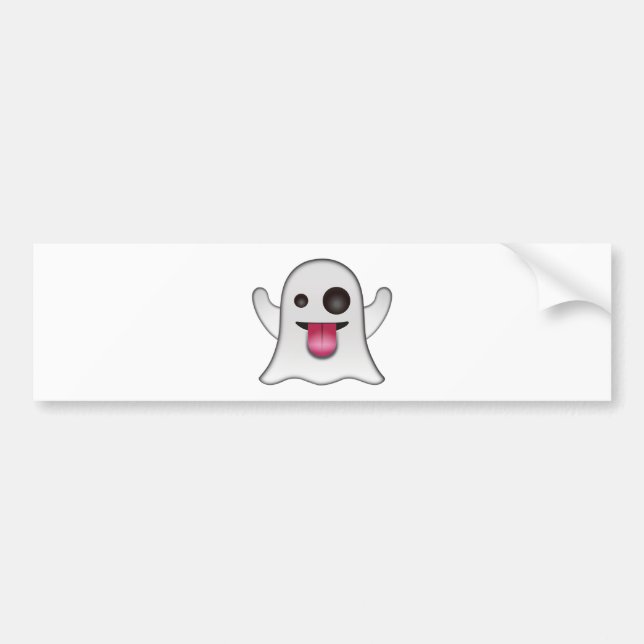 Scary Ghost Emoji Cool Fun Bumper Sticker (Front)