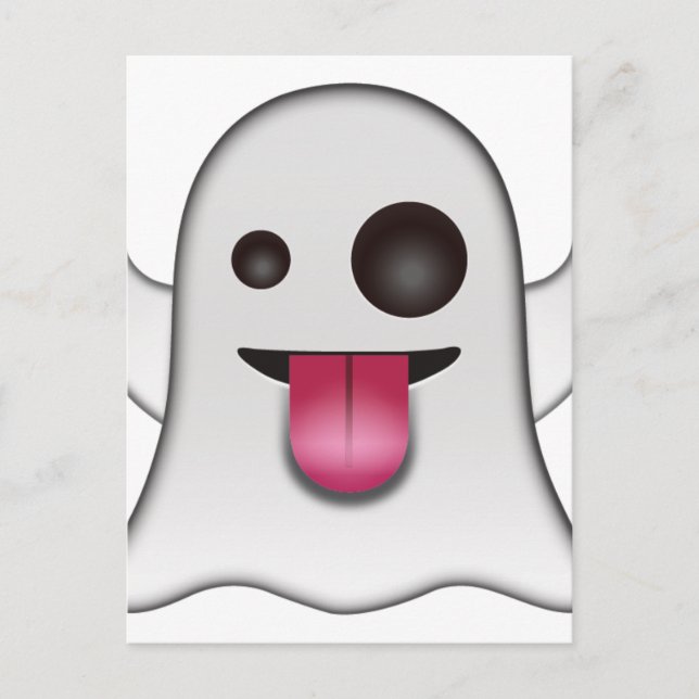 Scary Ghost Emoji Cool Fun Postcard (Front)
