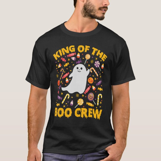 Scary Ghost King Of The Boo Crew Halloween Costume T-Shirt (Front)