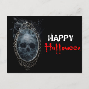 Scary Ghost Mirror Halloween Postcard